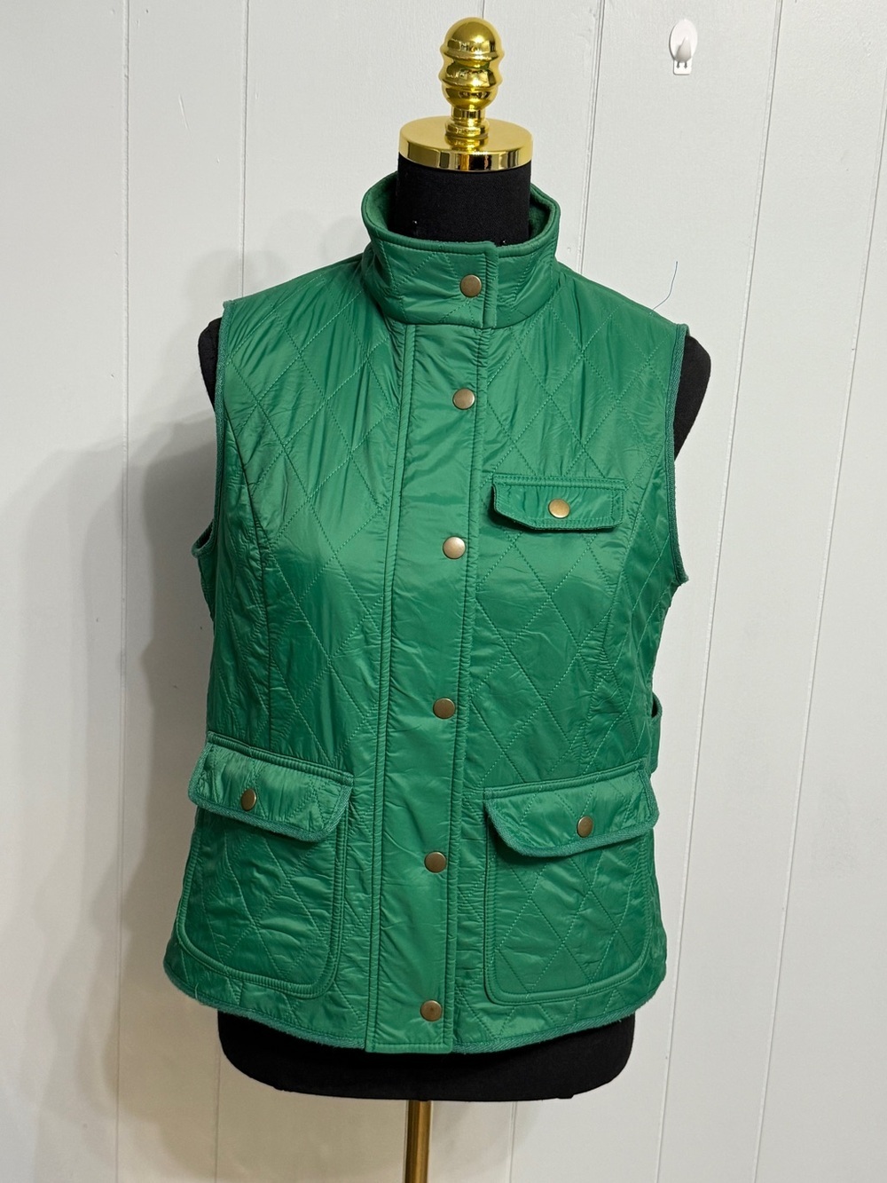 Talbots Emerald Quilted Sleeveless Vest